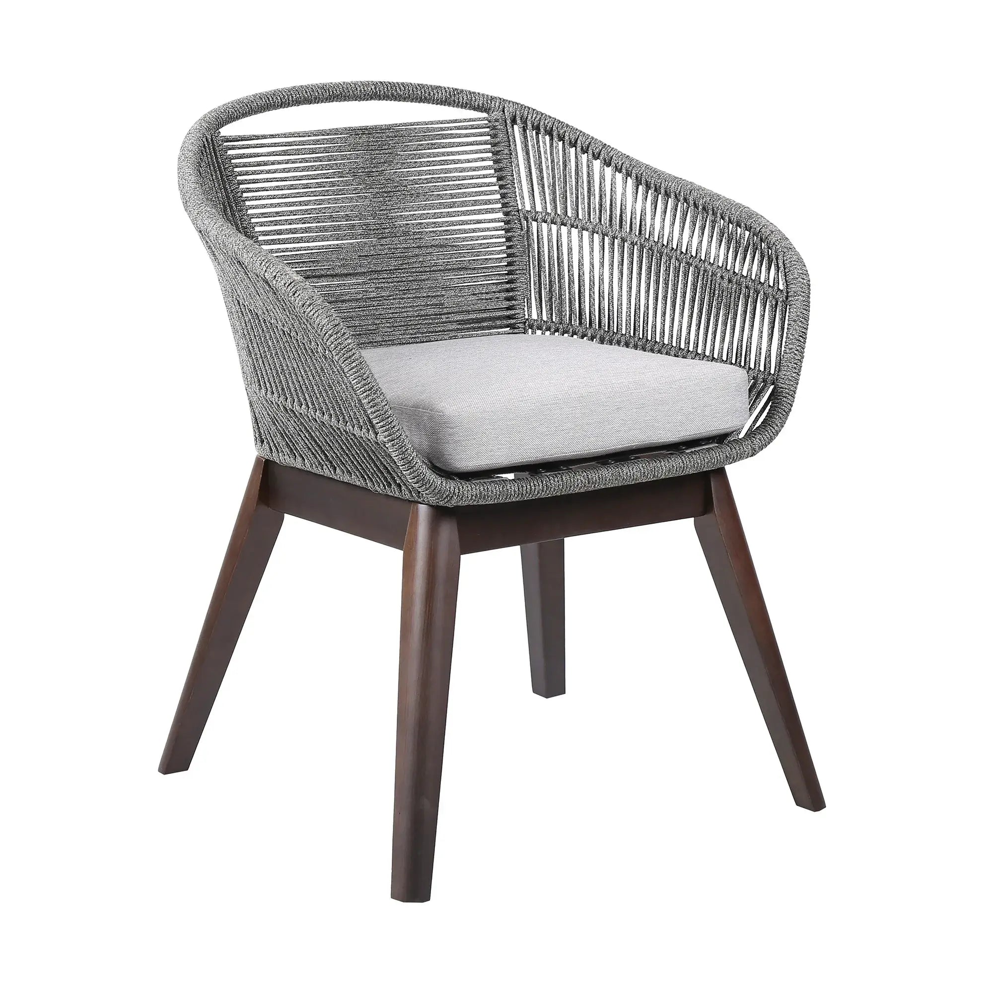 27" Gray Solid Wood Outdoor Dining Chair with Gray Cushion - Homeroots - Flyclothing LLC