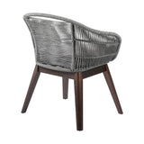 27" Gray Solid Wood Outdoor Dining Chair with Gray Cushion - Homeroots - Flyclothing LLC