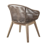 27" Gray and Natural Wood Solid Wood Outdoor Dining Chair with Gray Cushion - Homeroots - Flyclothing LLC