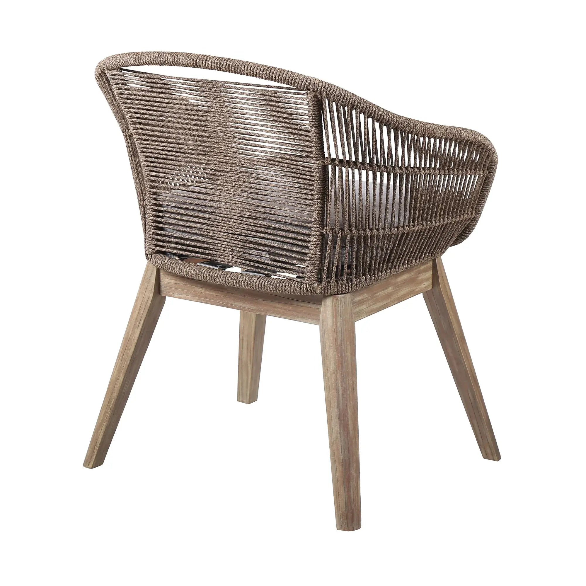 27" Gray and Natural Wood Solid Wood Outdoor Dining Chair with Gray Cushion - Homeroots - Flyclothing LLC