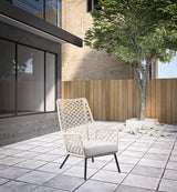 26" Gray Metal Outdoor Dining Chair with Gray Cushion - Homeroots - Flyclothing LLC