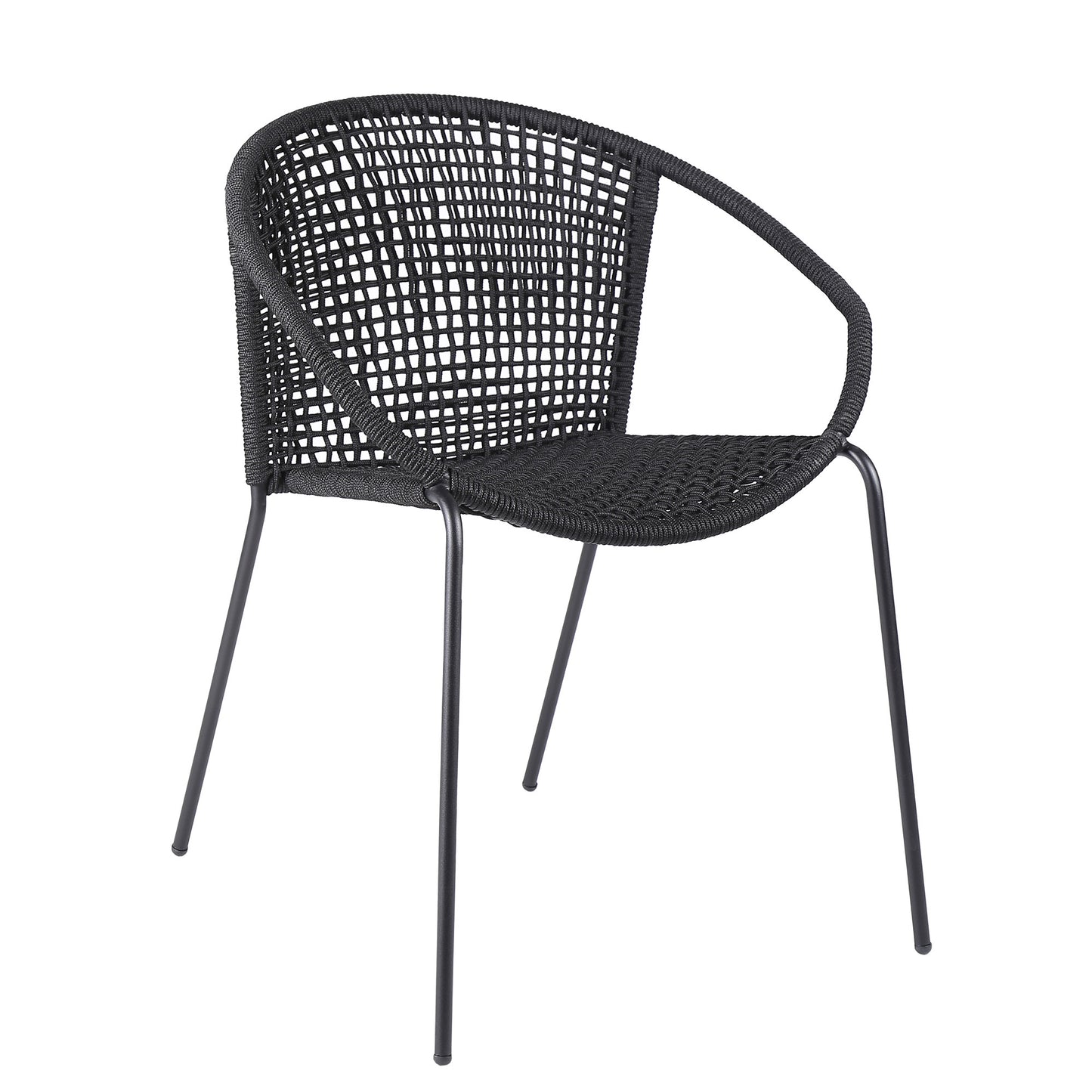 Set of Two 25" Black Metal Outdoor Dining Chair - Homeroots - Flyclothing LLC