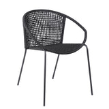Set of Two 25" Black Metal Outdoor Dining Chair - Homeroots - Flyclothing LLC
