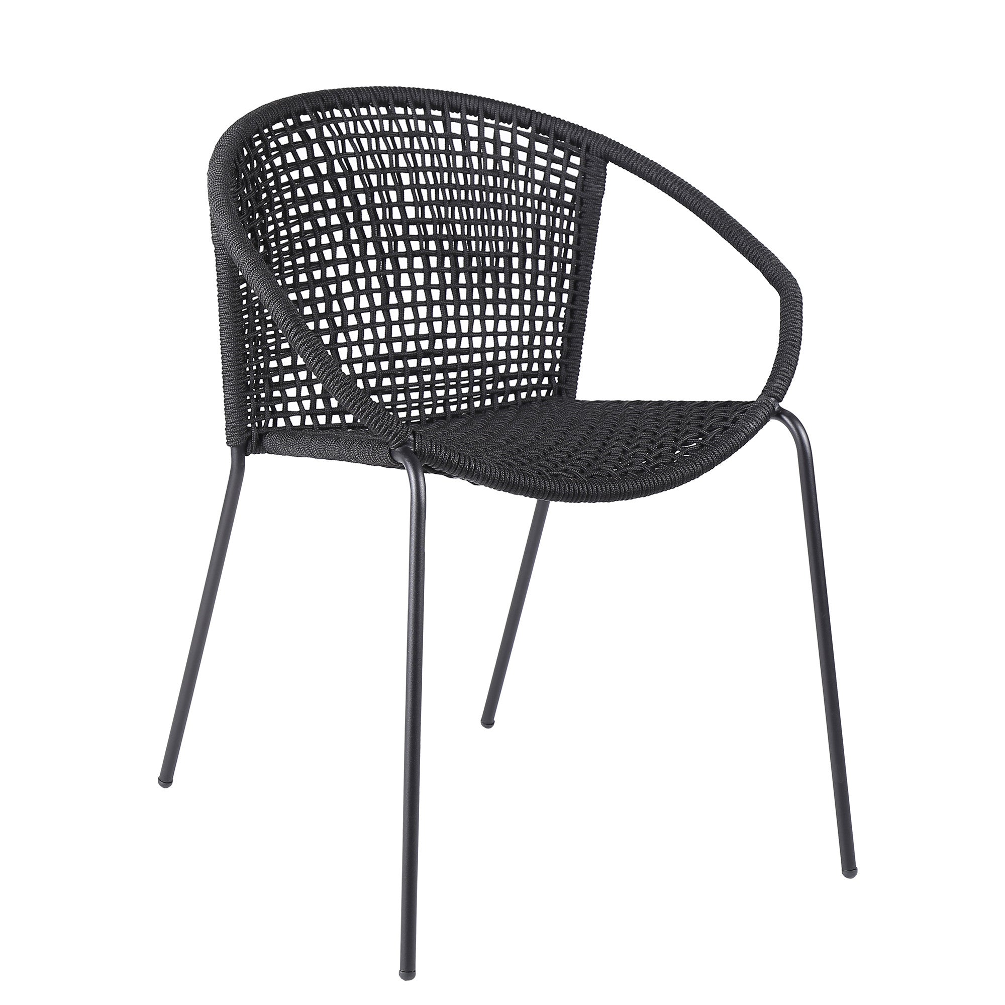 Set of Two 25" Black Metal Outdoor Dining Chair - Homeroots - Flyclothing LLC