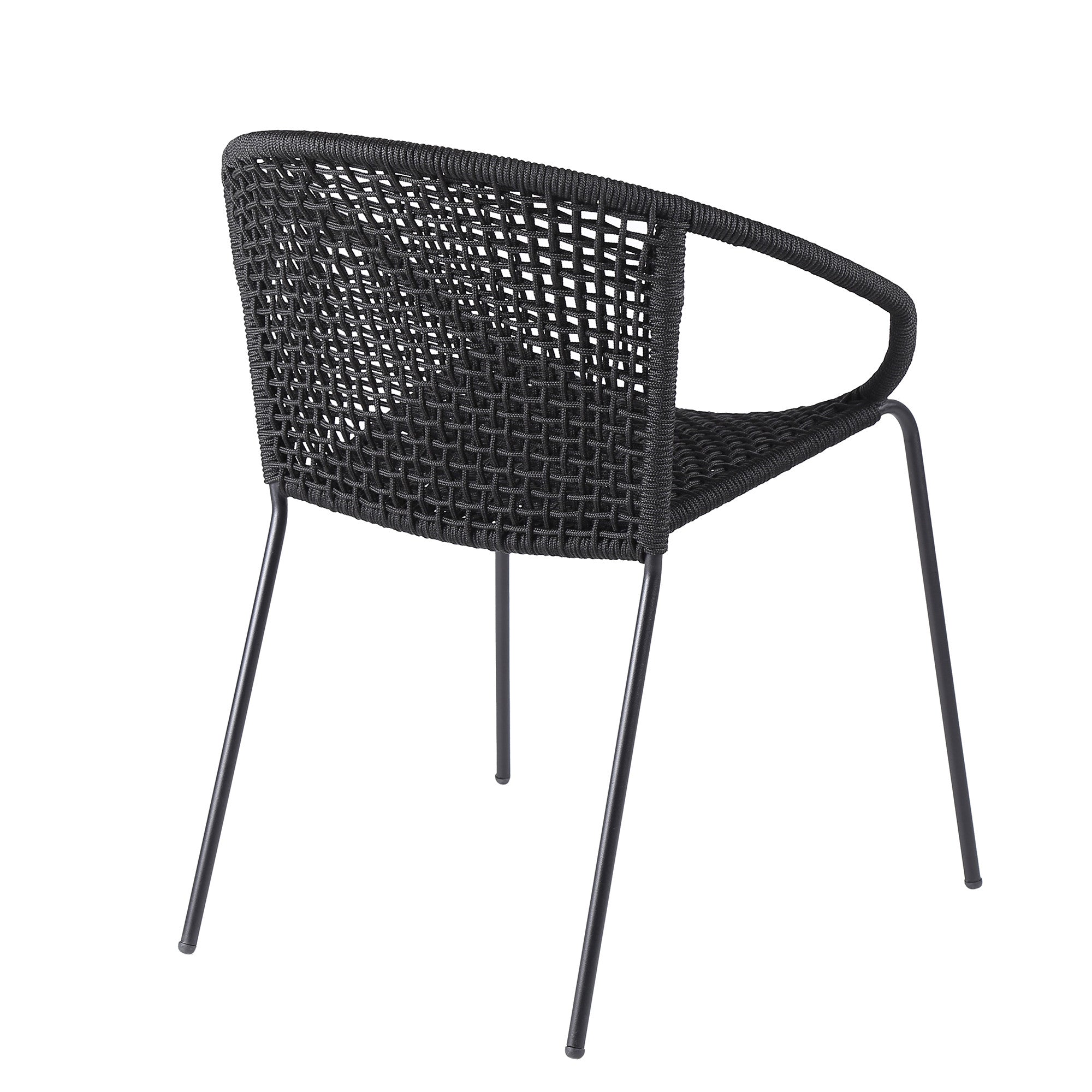 Set of Two 25" Black Metal Outdoor Dining Chair - Homeroots - Flyclothing LLC