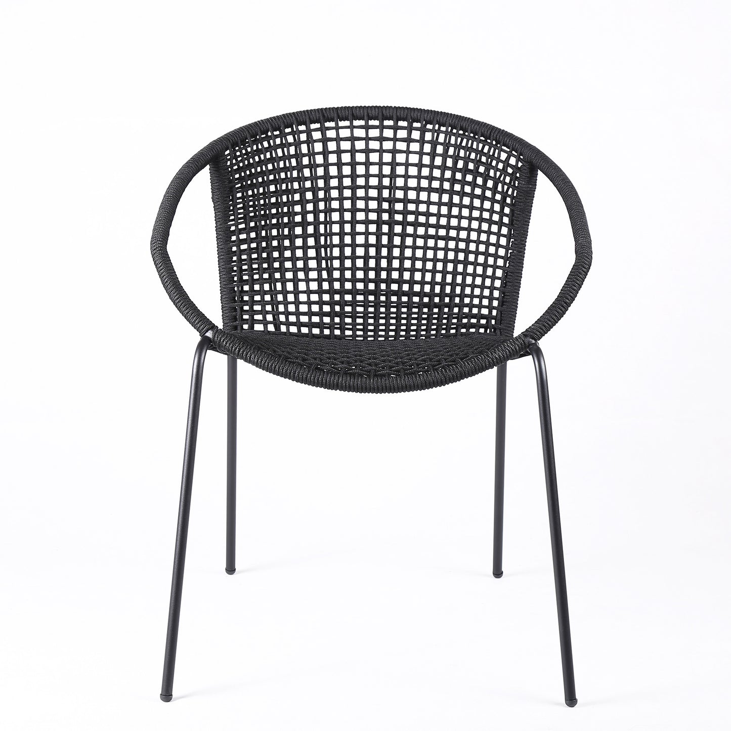 Set of Two 25" Black Metal Outdoor Dining Chair - Homeroots - Flyclothing LLC