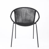 Set of Two 25" Black Metal Outdoor Dining Chair - Homeroots - Flyclothing LLC