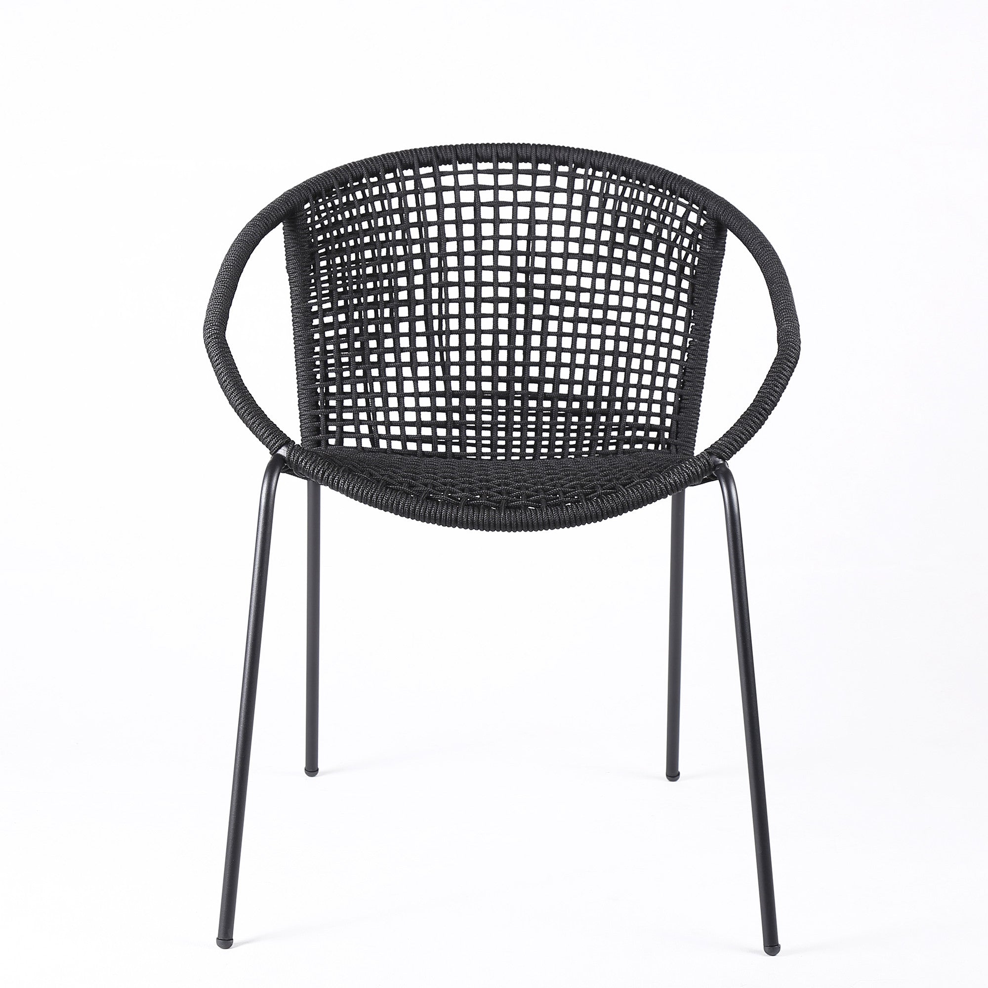 Set of Two 25" Black Metal Outdoor Dining Chair - Homeroots - Flyclothing LLC