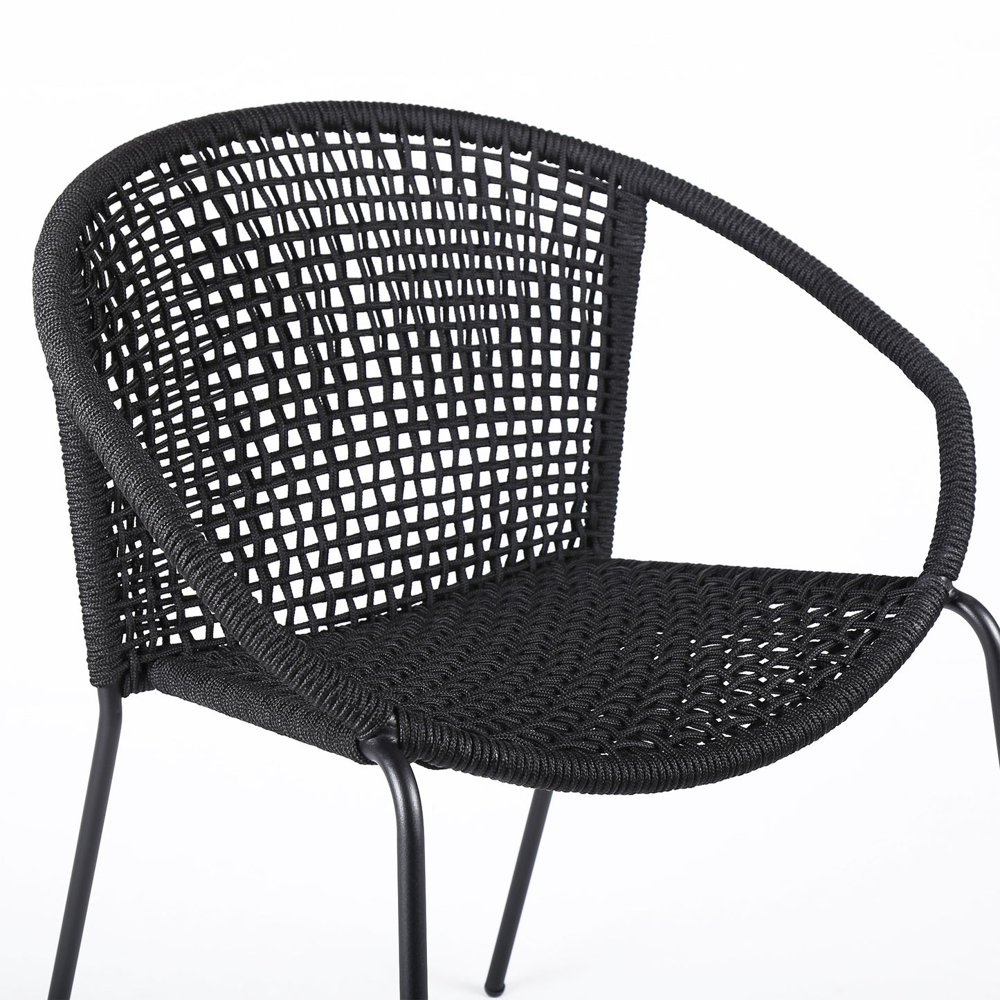 Set of Two 25" Black Metal Outdoor Dining Chair - Homeroots - Flyclothing LLC