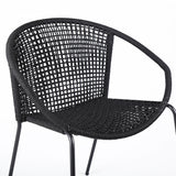 Set of Two 25" Black Metal Outdoor Dining Chair - Homeroots - Flyclothing LLC