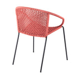Set of Two 25" Red Metal Outdoor Dining Chair - Homeroots - Flyclothing LLC