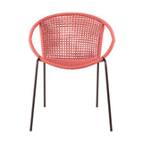 Set of Two 25" Red Metal Outdoor Dining Chair - Homeroots - Flyclothing LLC