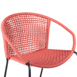 Set of Two 25" Red Metal Outdoor Dining Chair - Homeroots - Flyclothing LLC