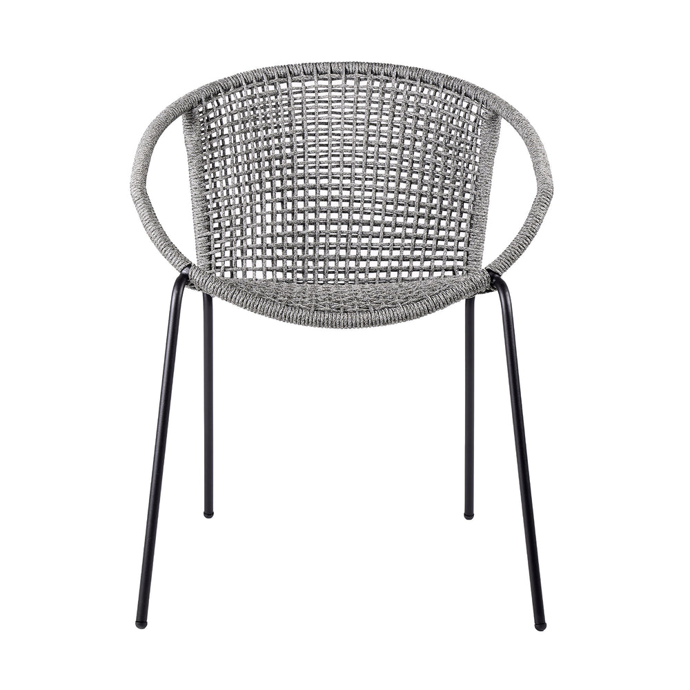 Set of Two 25" Gray Metal Outdoor Dining Chair - Homeroots - Flyclothing LLC