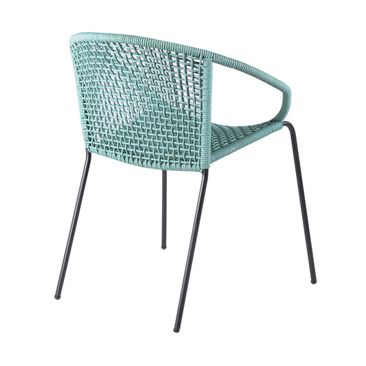 Set of Two 25" Green Metal Outdoor Dining Chair - Homeroots