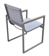 Set of Two 22" Light Gray Metal Outdoor Dining Chair - Homeroots - Flyclothing LLC