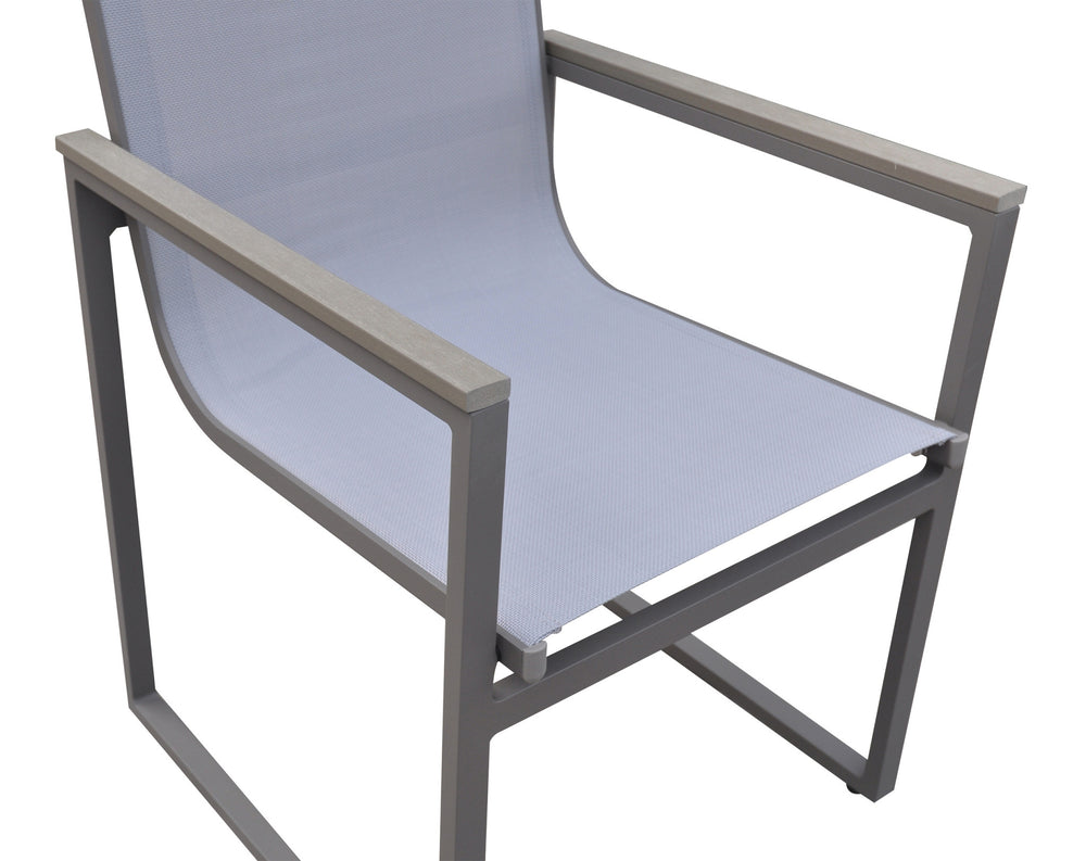 Set of Two 22" Light Gray Metal Outdoor Dining Chair - Homeroots