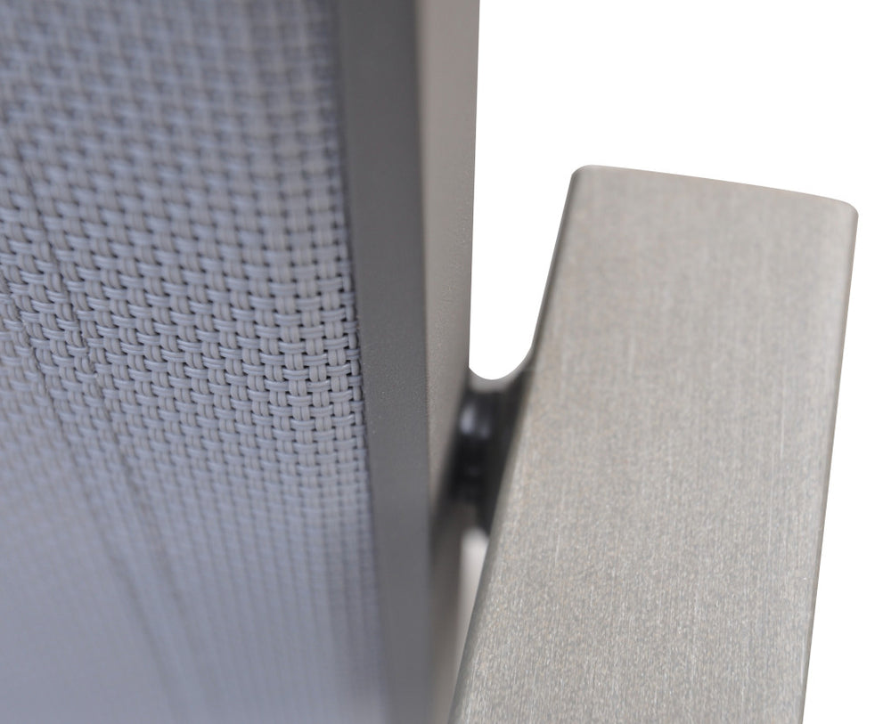 Set of Two 22" Light Gray Metal Outdoor Dining Chair