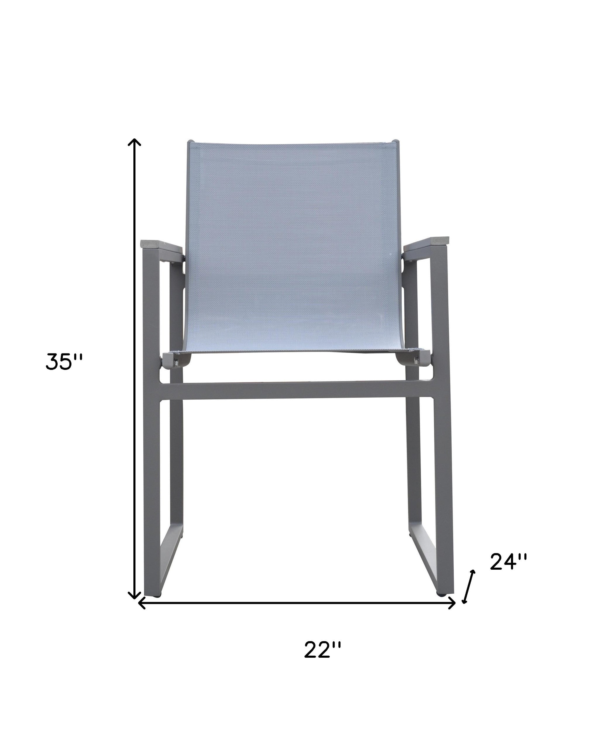 Set of Two 22" Light Gray Metal Outdoor Dining Chair - Homeroots - Flyclothing LLC