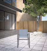 Set of Two 22" Light Gray Metal Outdoor Dining Chair - Homeroots - Flyclothing LLC