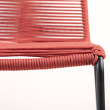 Set of Two 23" Red Metal Outdoor Dining Chair - Homeroots - Flyclothing LLC