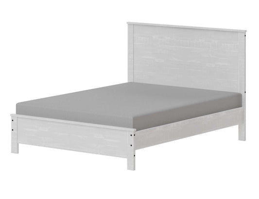 White Solid Wood Queen Bed Frame - Homeroots - Flyclothing LLC