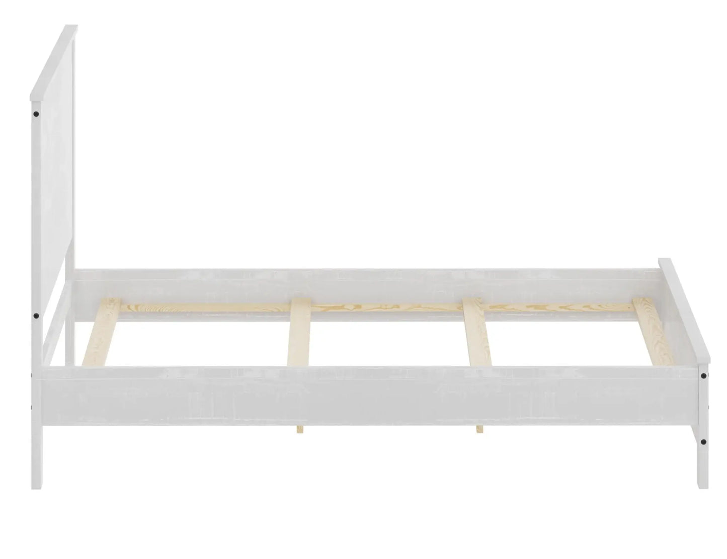 White Solid Wood Queen Bed Frame - Homeroots - Flyclothing LLC