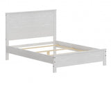White Solid Wood Full Double Bed Frame - Homeroots - Flyclothing LLC