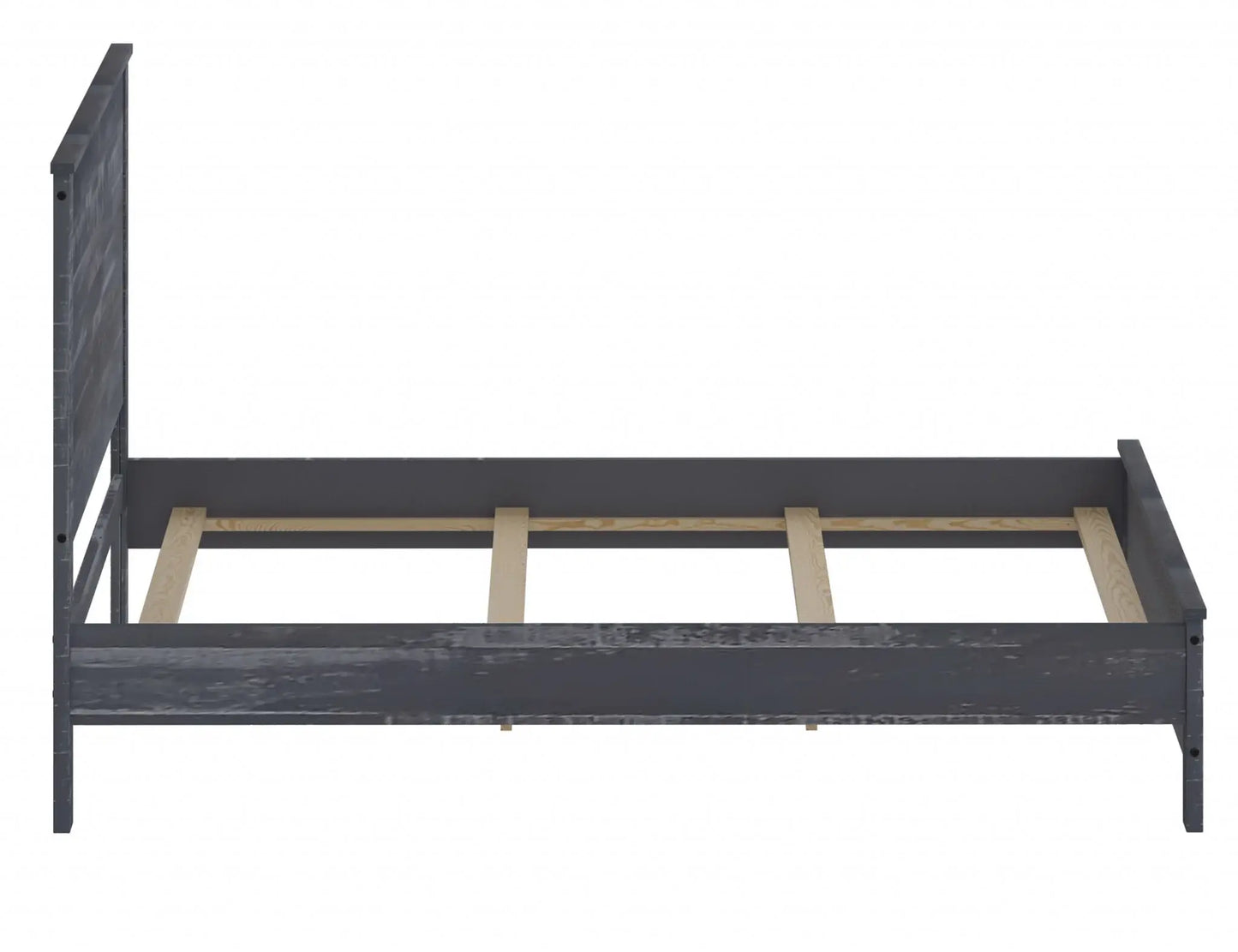 Grey Solid Wood Full Double Bed Frame - Homeroots - Flyclothing LLC