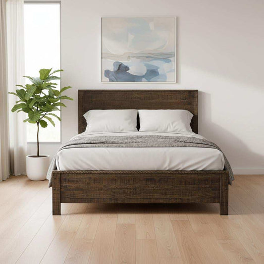 Dark Brown Solid Wood Twin Bed Frame - Homeroots - Flyclothing LLC