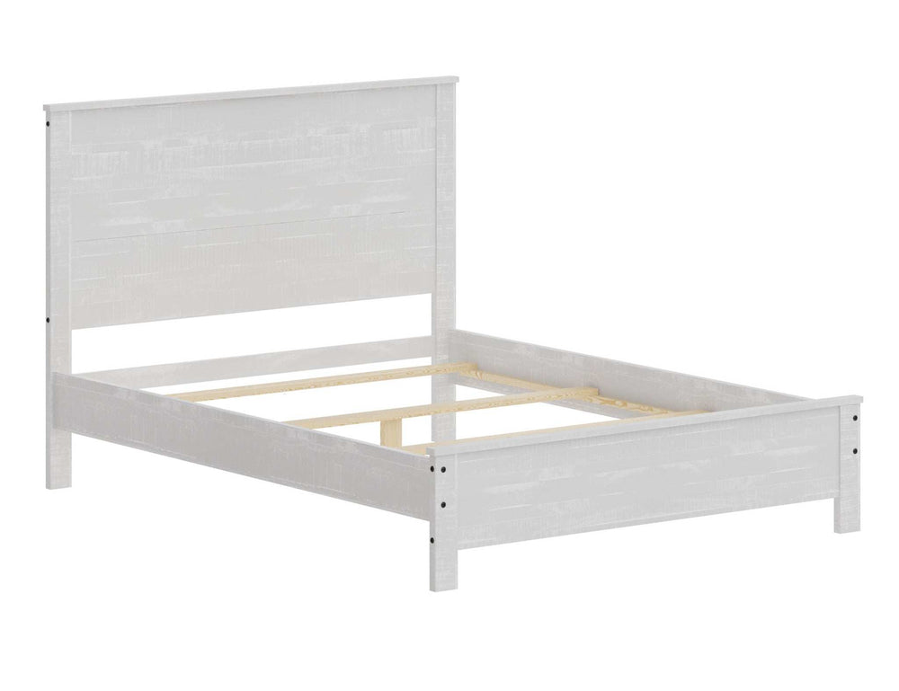White Solid Wood Twin Bed Frame - Homeroots - Flyclothing LLC