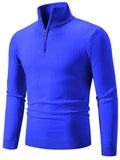 Men's Plus Size Quarter Zip Long Sleeve Knit Top - Trendsi - Flyclothing LLC