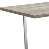 59" Taupe And Silver Solid Wood And Metal Sled Base Dining Table - Homeroots - Flyclothing LLC