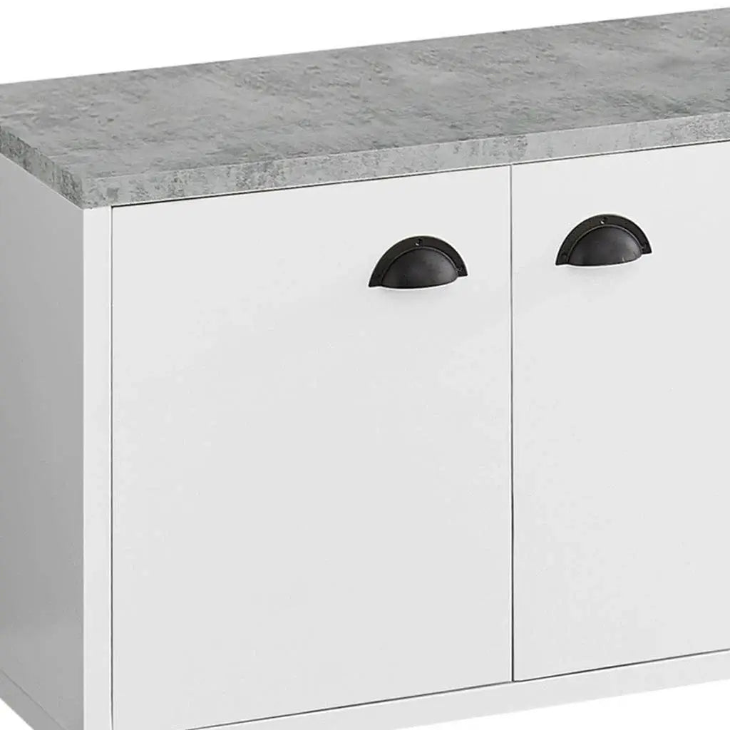 60" White Cabinet Enclosed Storage TV Stand - Homeroots - Flyclothing LLC