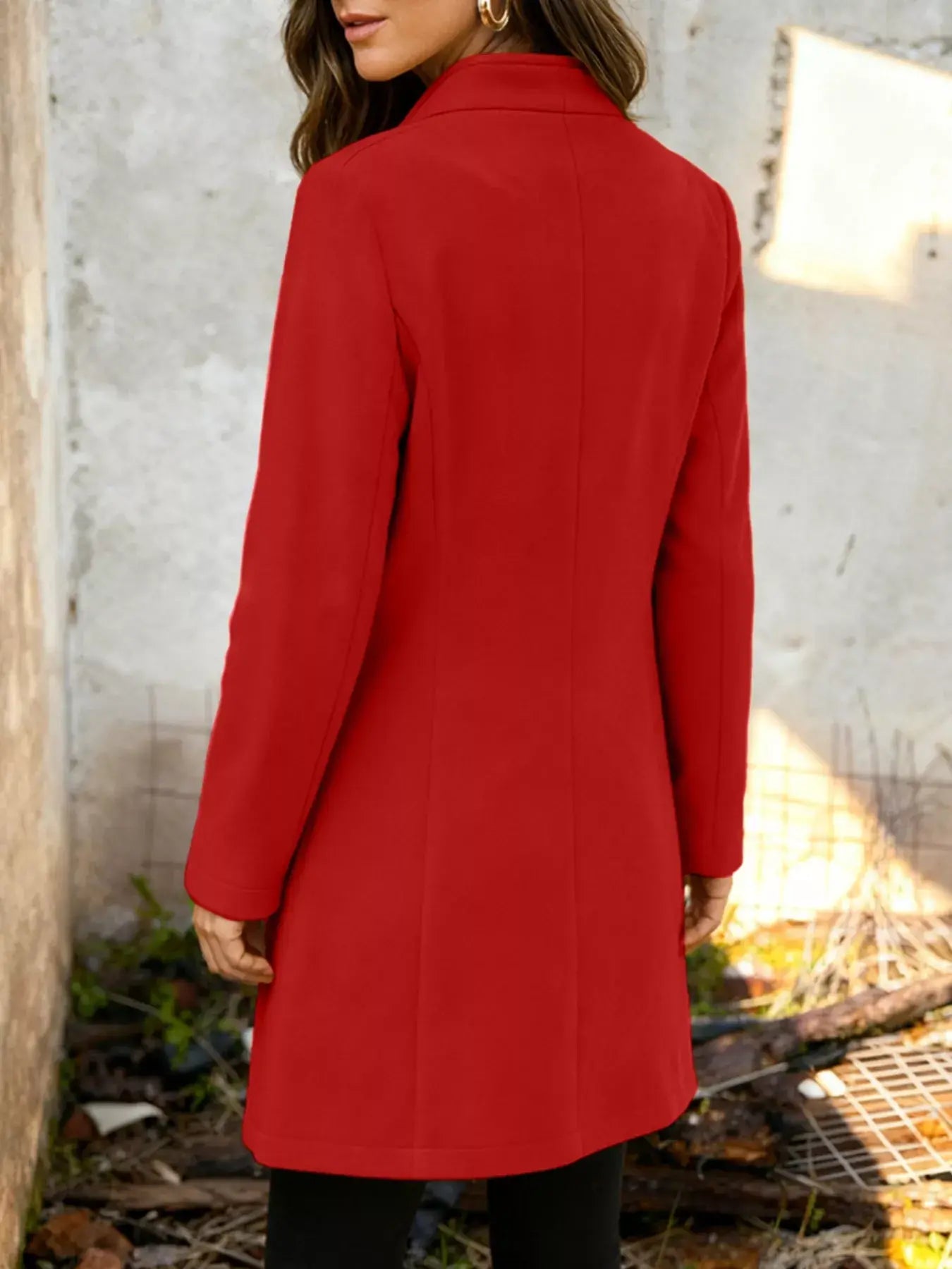 Button-Down Longline Outerwear - Trendsi - Flyclothing LLC