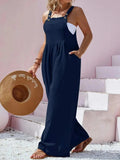 Plus Size Square Neck Wide Leg Overalls - Trendsi - Flyclothing LLC