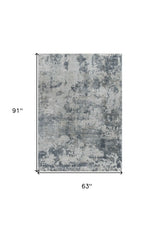 5' X 8' Blue Abstract Power Loom Area Rug - Homeroots - Flyclothing LLC