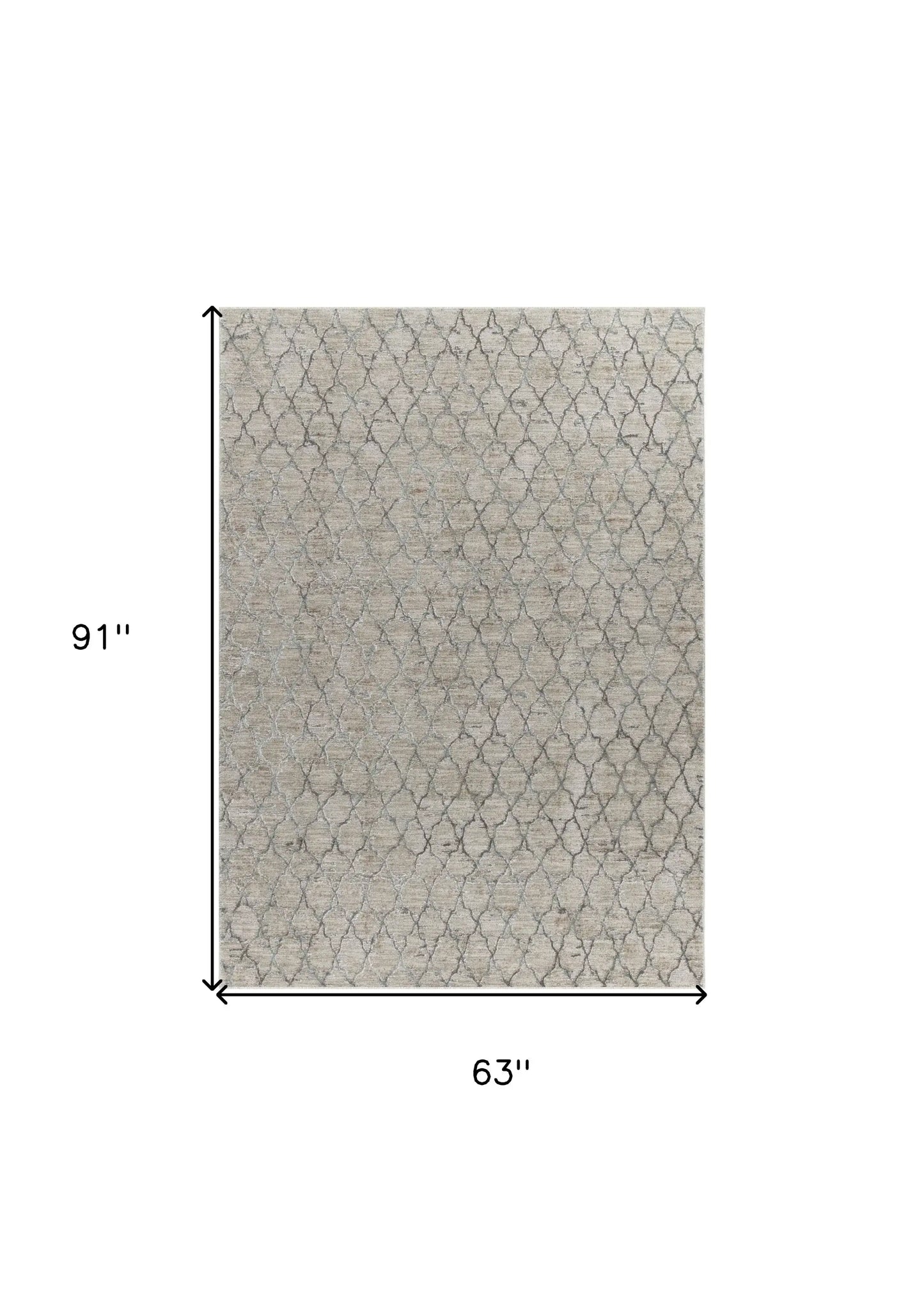 5' X 8' Beige Moroccan Stain Resistant Area Rug - Homeroots - Flyclothing LLC