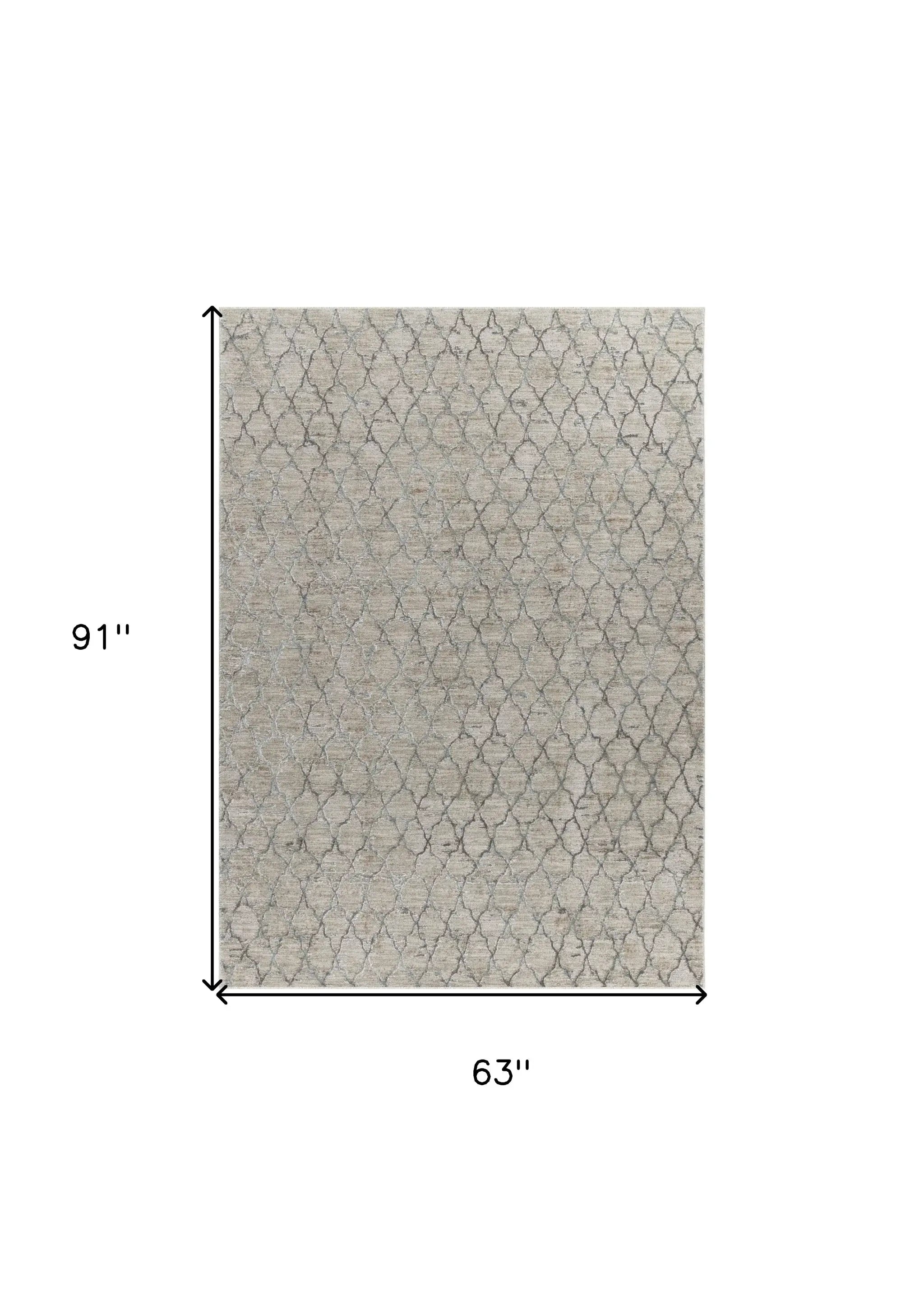 5' X 8' Beige Moroccan Stain Resistant Area Rug - Homeroots - Flyclothing LLC