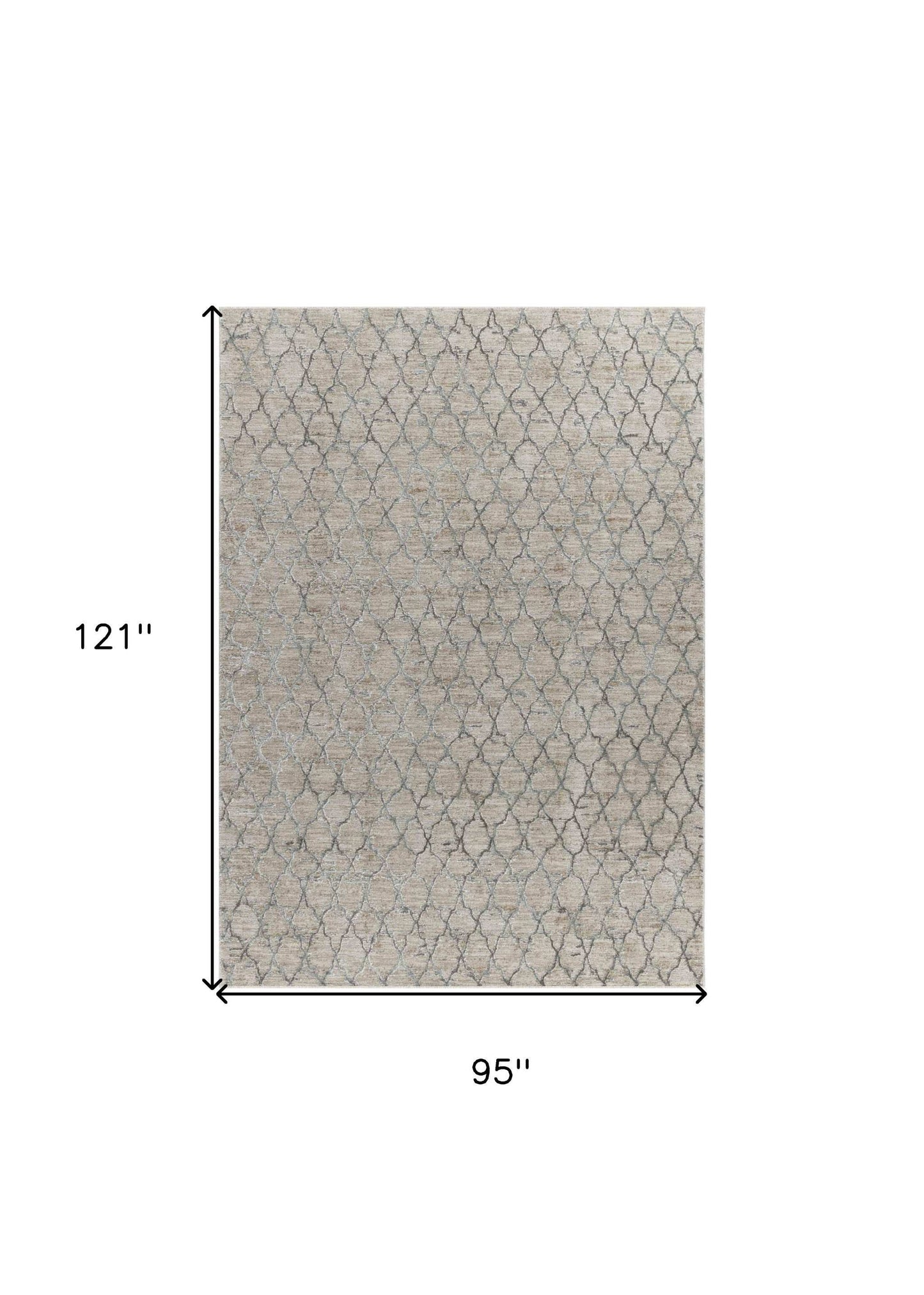 8' X 10' Beige Moroccan Stain Resistant Area Rug - Homeroots - Flyclothing LLC