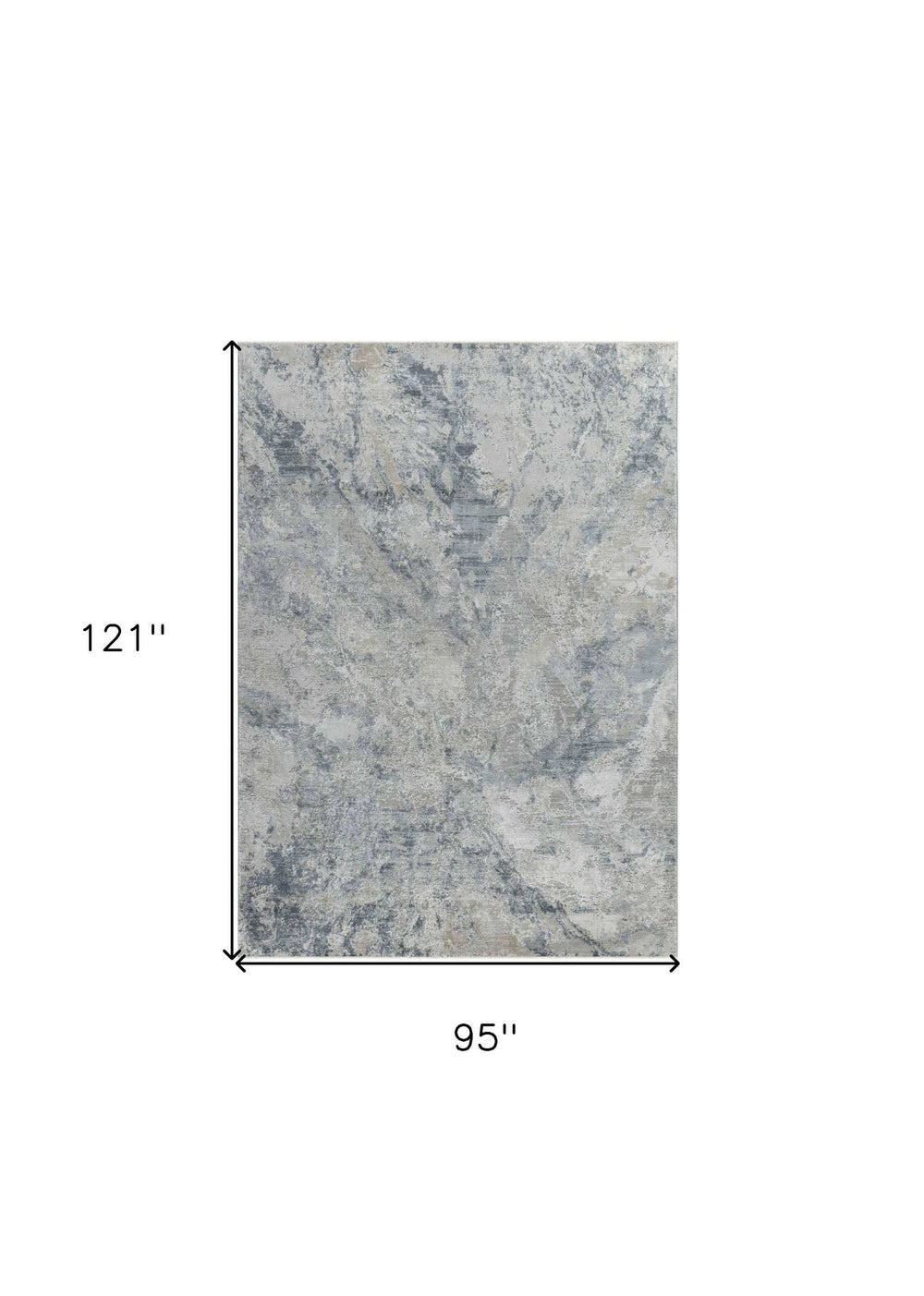 8' X 10' Blue Gray Abstract Power Loom Area Rug - Homeroots - Flyclothing LLC