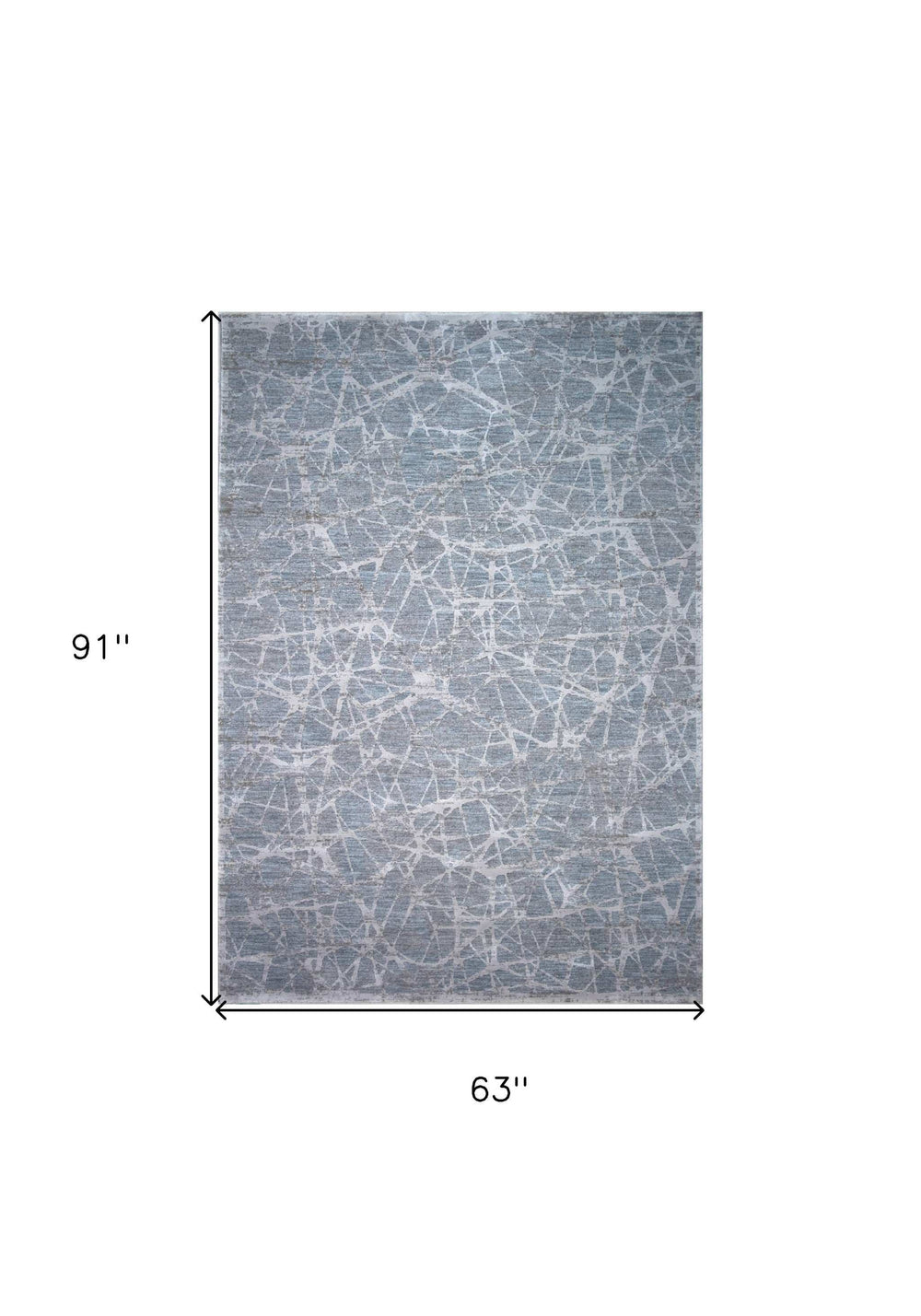 5' X 8' Turquoise Abstract Power Loom Stain Resistant Area Rug - Homeroots - Flyclothing LLC