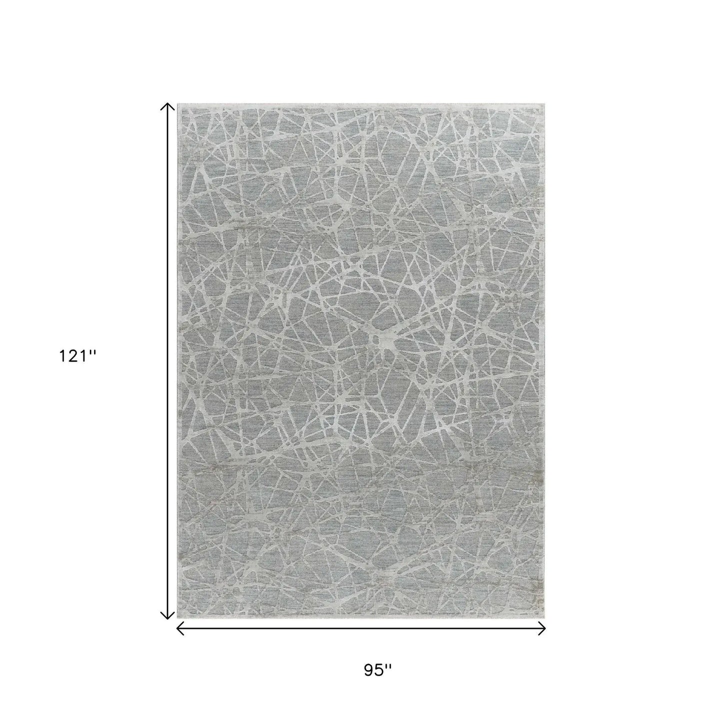 8' X 10' Turquoise Abstract Power Loom Stain Resistant Area Rug - Homeroots - Flyclothing LLC