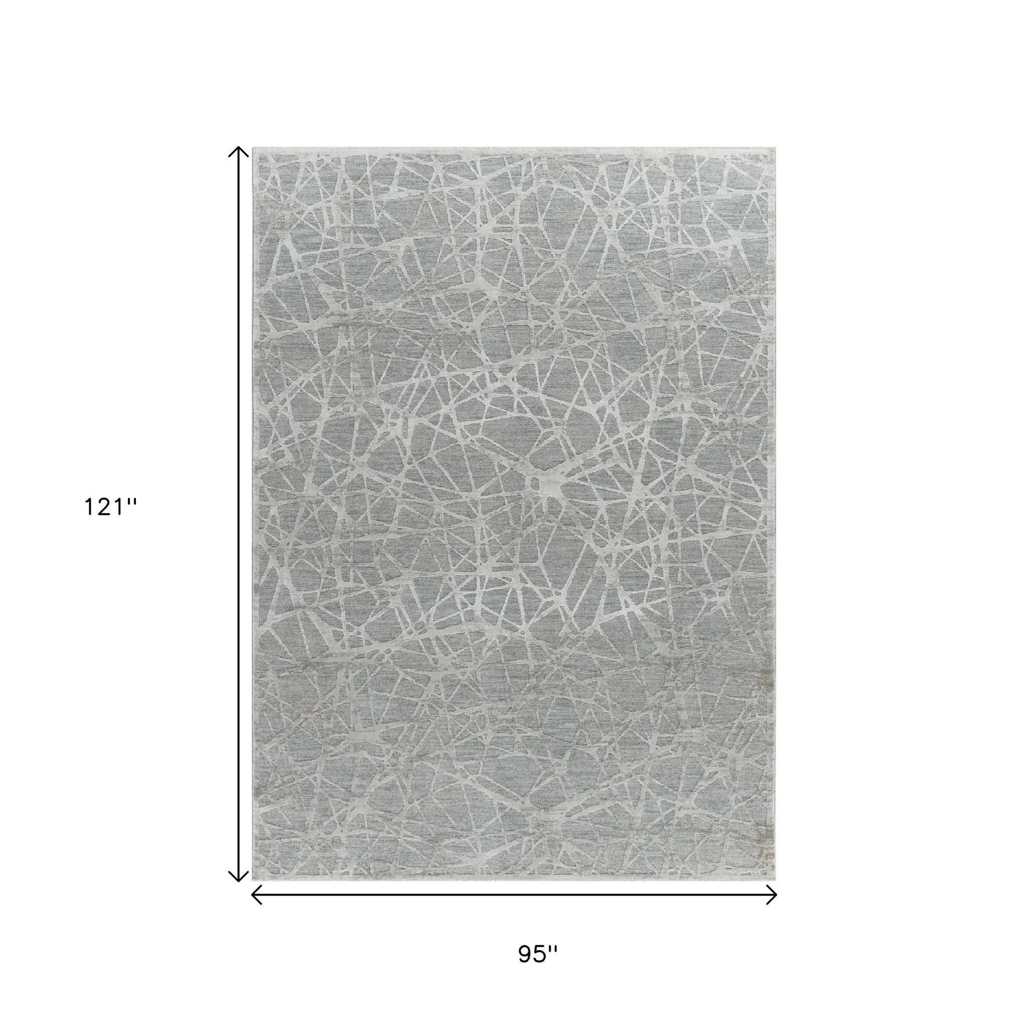 8' X 10' Turquoise Abstract Power Loom Stain Resistant Area Rug - Homeroots - Flyclothing LLC