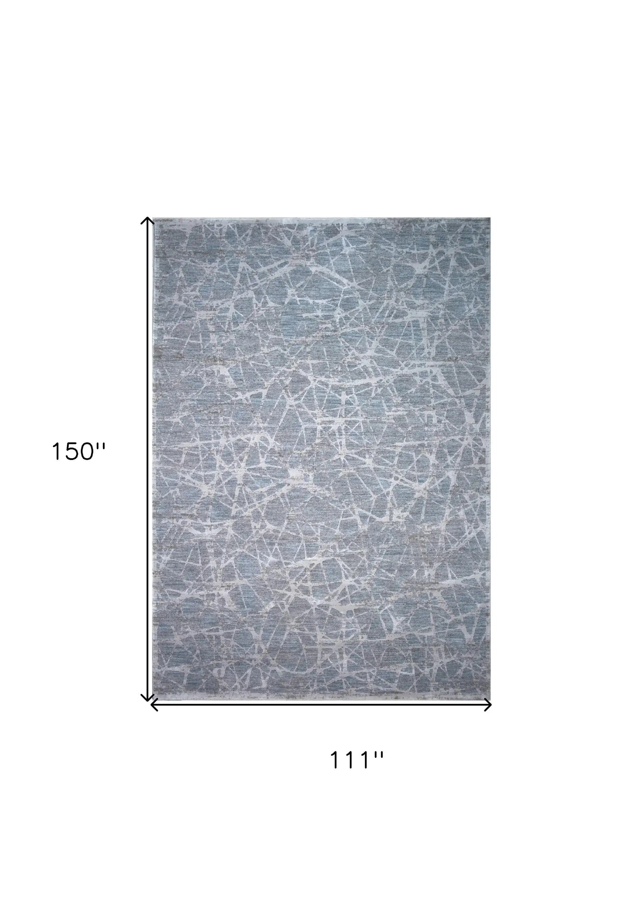 9' X 12' Turquoise Abstract Power Loom Stain Resistant Area Rug - Homeroots - Flyclothing LLC