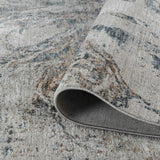 5' X 8' Beige and Blue Abstract Power Loom Area Rug - Homeroots - Flyclothing LLC