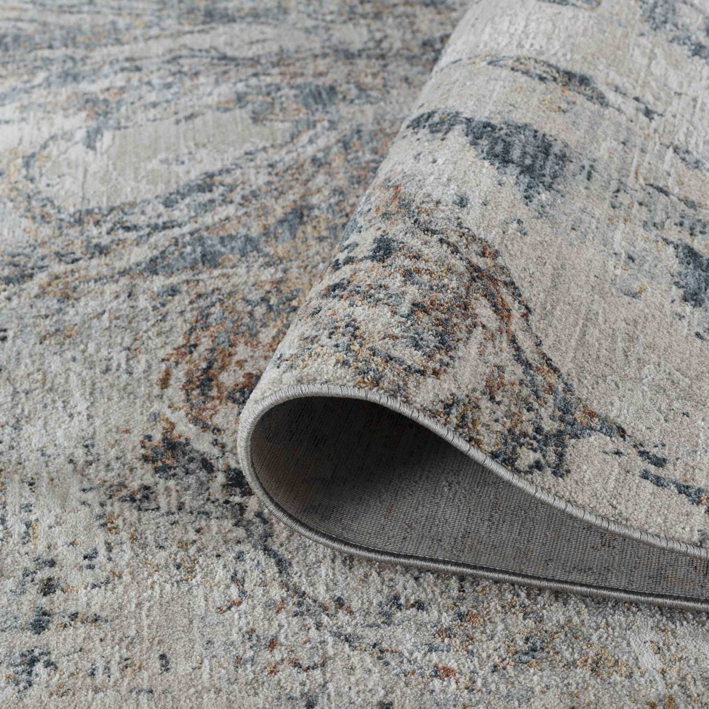 8' X 10' Beige Blue Abstract Power Loom Area Rug - Homeroots - Flyclothing LLC