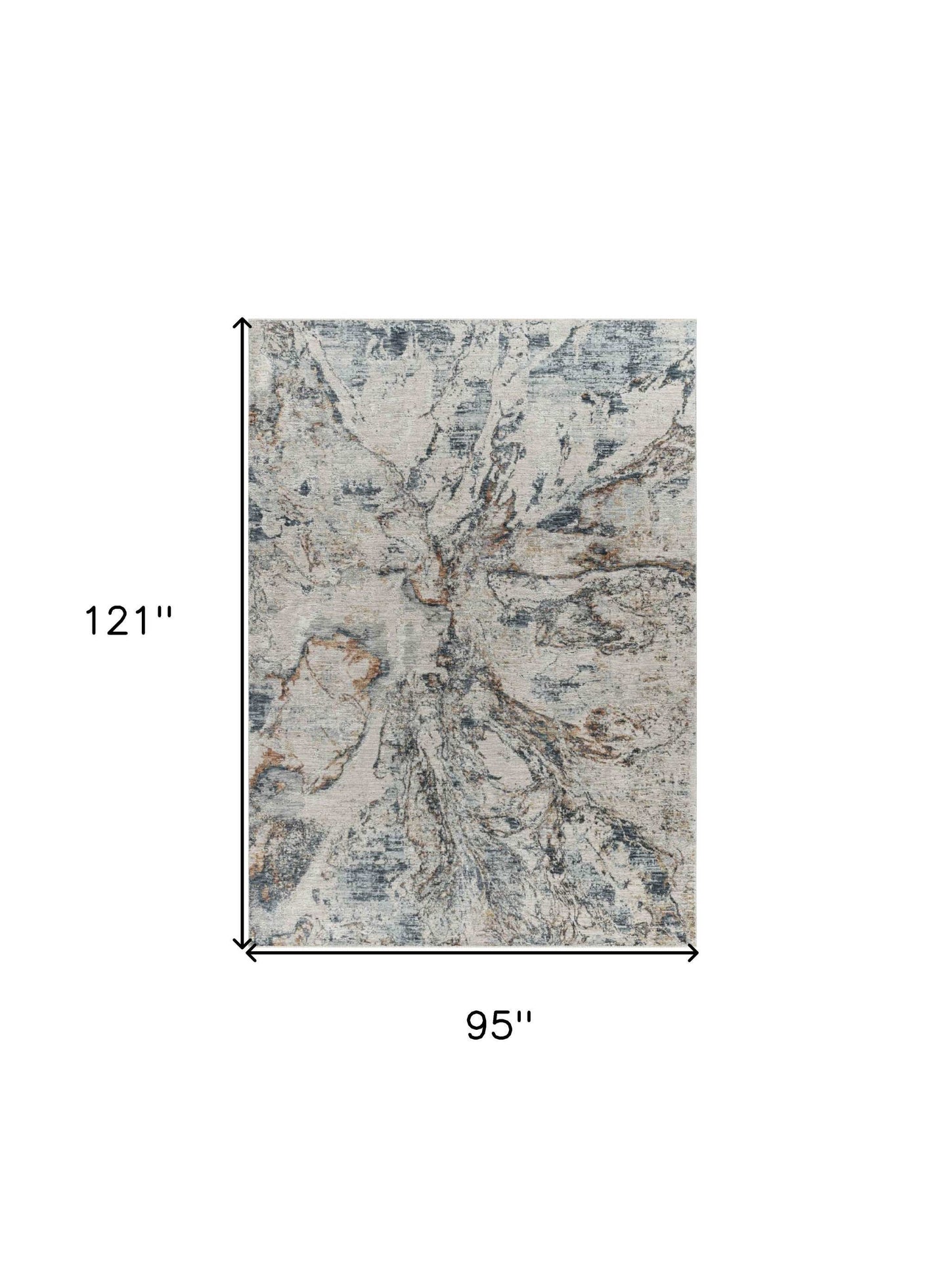 8' X 10' Beige Blue Abstract Power Loom Area Rug - Homeroots - Flyclothing LLC