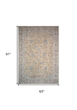 5' X 8' Gold Southwestern Power Loom Stain Resistant Area Rug