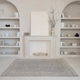 8' X 10' Blue Gray Southwestern Floral Stain Resistant Area Rug - Homeroots - Flyclothing LLC